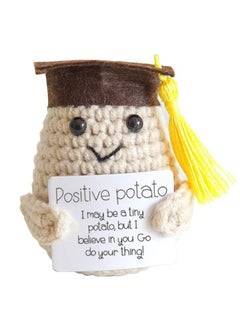 Generic Graduation Gift Cute Positive Potato, Mini Funny Positive Potato with Doctoral Hat, Knitted Wool Doll with Positive Card, Cheer Up Gift for Graduates Friend Students Kids (Doctor Potato)  - Image 4