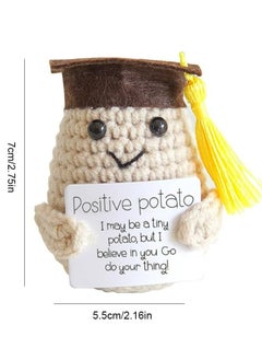Generic Graduation Gift Cute Positive Potato, Mini Funny Positive Potato with Doctoral Hat, Knitted Wool Doll with Positive Card, Cheer Up Gift for Graduates Friend Students Kids (Doctor Potato)  - Image 3