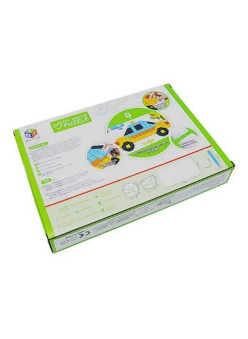 Building Blocks Toy Set, 4 in 1 Brick Puzzle Blocks, Stacking Block Sets, BPA-Free Block Toys in Car Shape, for Kids Boys Girls 3+ Years - Image 3