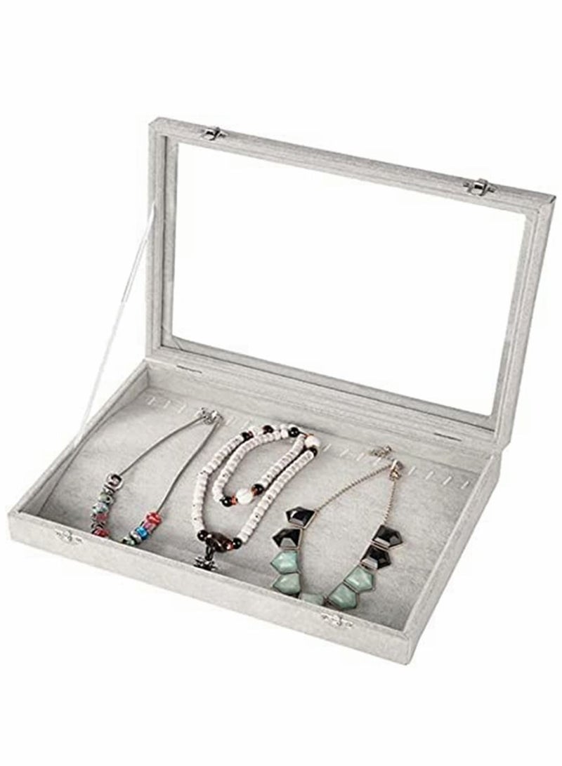 HomarKet Jewelry Display Tray Multi-Functional Jewelry Organizer with Lid and Lock for Ring Earring Stud Necklace Bracelet and Watch  - Image 5