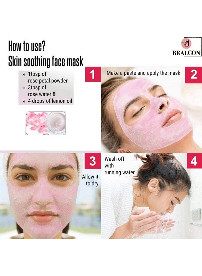 BRALCON Organic Rose, Orange, Multani Mitti Powder Combo-300g(100g x 3 Pack) |Rose Petal Powder, Orange Peel Powder, Multani Mitti Powder for Face Pack, Skin Whitening|Glowing Skin & Hair Growth - Image 5