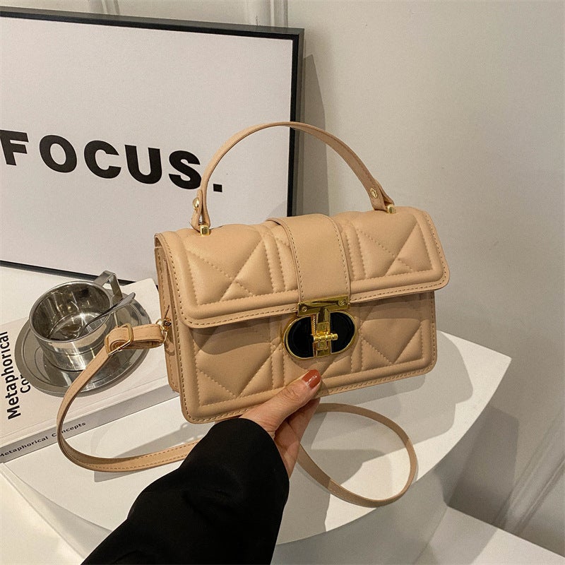 Portable Small Square Bag Korean Style Soft Leather Indentation Girl'S Crossbody Shoulder Bag Fashionable All-Match Women'S Bag - Image 2