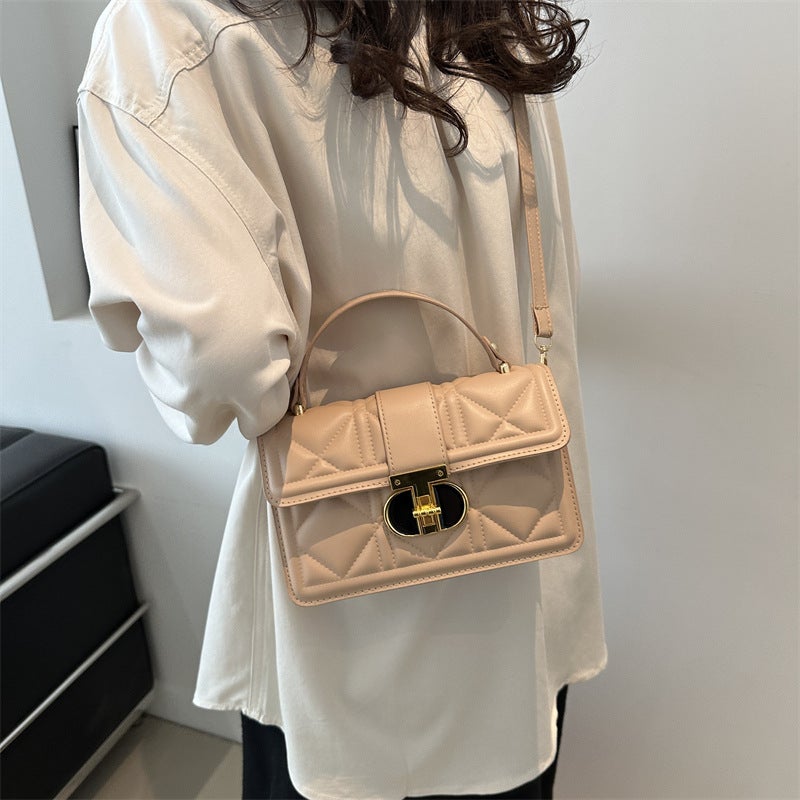 Portable Small Square Bag Korean Style Soft Leather Indentation Girl'S Crossbody Shoulder Bag Fashionable All-Match Women'S Bag - Image 3