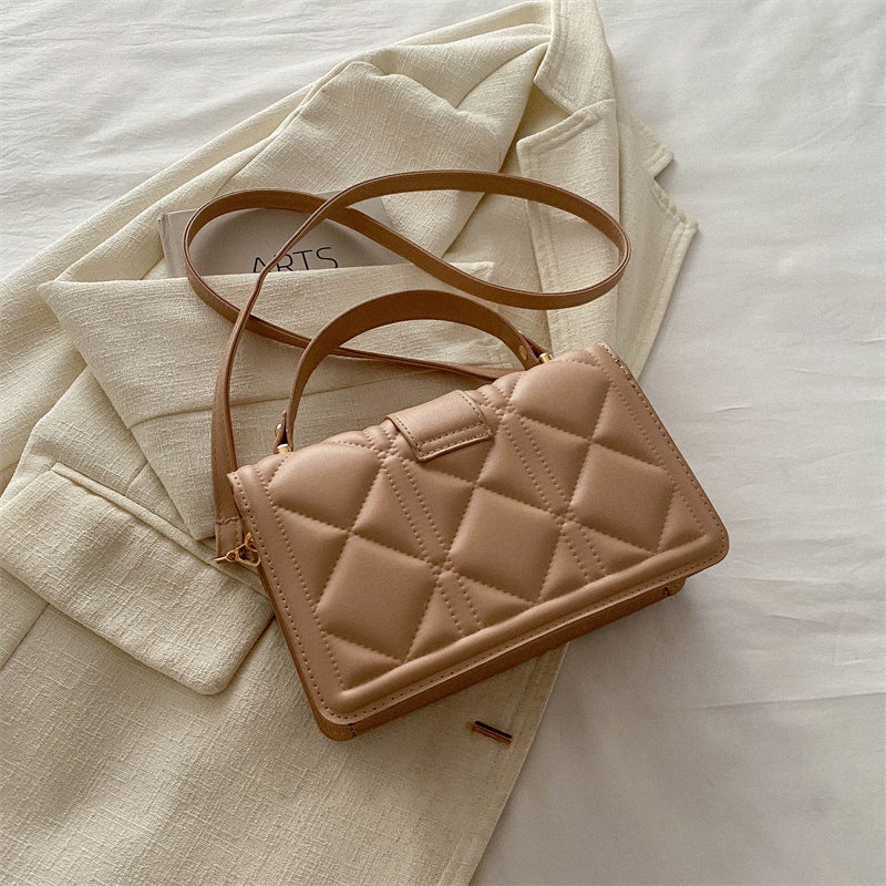 Portable Small Square Bag Korean Style Soft Leather Indentation Girl'S Crossbody Shoulder Bag Fashionable All-Match Women'S Bag - Image 4