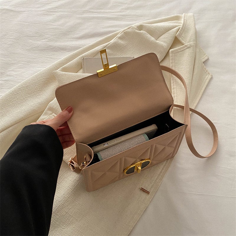 Portable Small Square Bag Korean Style Soft Leather Indentation Girl'S Crossbody Shoulder Bag Fashionable All-Match Women'S Bag - Image 5