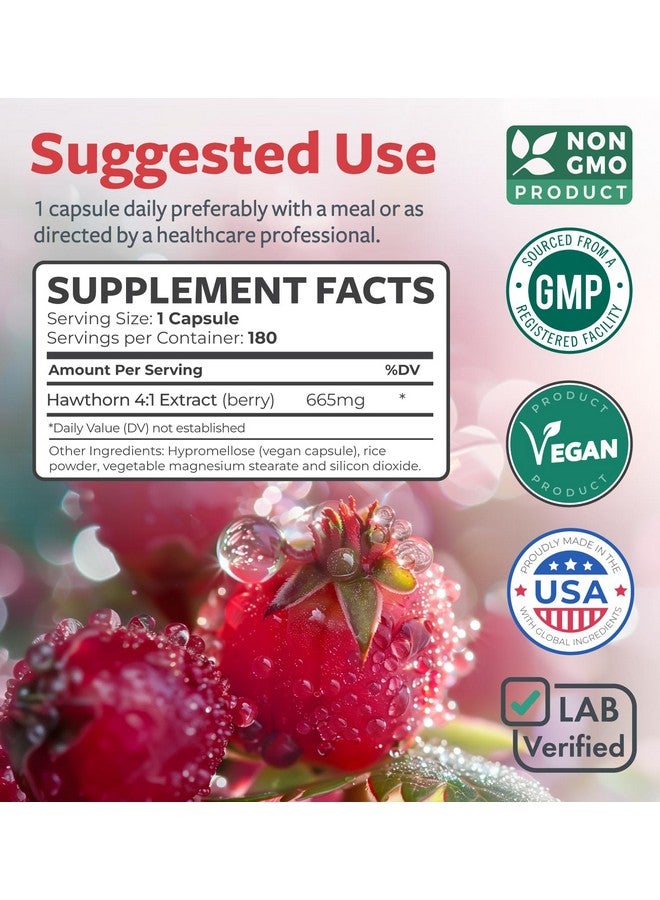 Healths Harmony Super Potent Hawthorn Berry Extract Capsules - Hawthorn Berry Supplement Made from Extra Strength Concentrate to Support Heart and Digestive Health - Vegan Non-GMO & Gluten Free (6 Month Supply) - Image 5