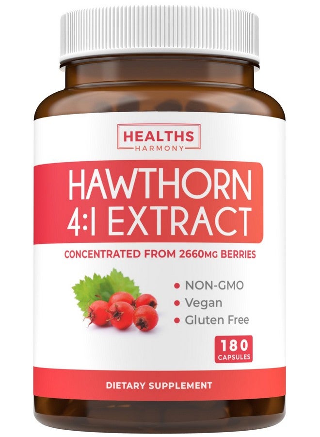 Healths Harmony Super Potent Hawthorn Berry Extract Capsules - Hawthorn Berry Supplement Made from Extra Strength Concentrate to Support Heart and Digestive Health - Vegan Non-GMO & Gluten Free (6 Month Supply) - Image 1