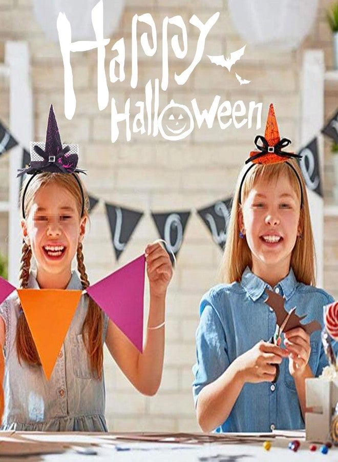 اس واي بي ال 3 قطع من عصابات رأس على شكل قبعة ساحرة للهالوين، مزينة بفيونكة وشبكة عنكبوت، مصنوعة من الدانتيل، قبعات صغيرة مدببة، حلقات شعر لحفلات التنكر النسائية - Image 5