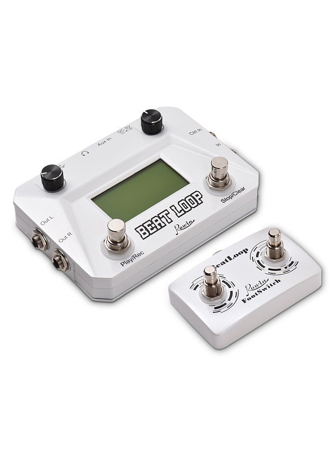 Generic Rowin Drum Machine Pedal Circular Recording Guitar Looper Pedal 40 Drums Rhythm LCD Backlight Display for Electric Guitar 3.5mm Input Headphone Jack External Footswitch Control  - Image 1