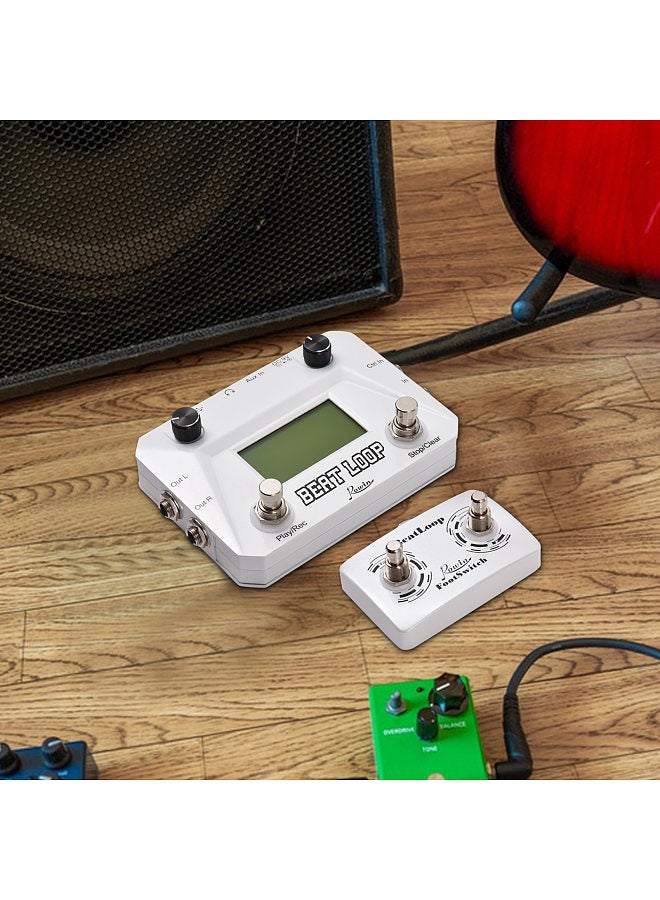 Generic Rowin Drum Machine Pedal Circular Recording Guitar Looper Pedal 40 Drums Rhythm LCD Backlight Display for Electric Guitar 3.5mm Input Headphone Jack External Footswitch Control  - Image 5