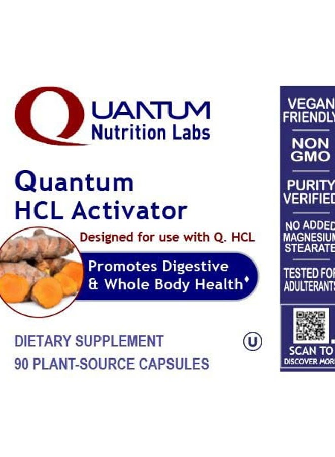 Quantum Nutrition Labs HCL Activator - Pepsin Digestive Enzymes Supplement for Optimal Digestive Function for Men & Women, Low Stomach Acid, Nutrient Absorption - 90 Vegetarian Capsules - Image 4