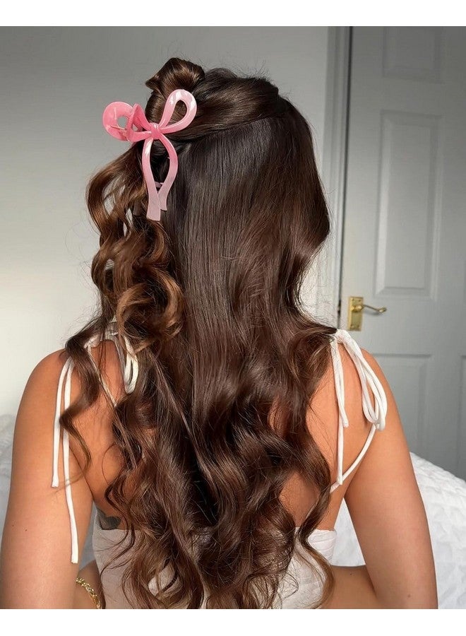 Ayesha Bows Claw Clips - 2 Colors Ribbon Coquette Clips for Thick Hair and Girls, Including Pink - Image 2