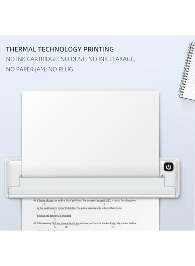 Portable Wireless Thermal Printer Bluetooth A4 Inkless Mobile For Android iOS 1200mAh - Image 5