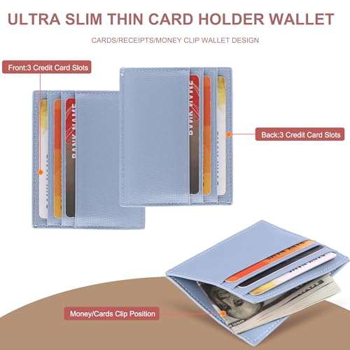 yiijay Credit Card Holder Slim Wallet Money Clip RFID Blocking Credit Card Case Thin Front Pocket Small Wallets for Women Men - Image 2