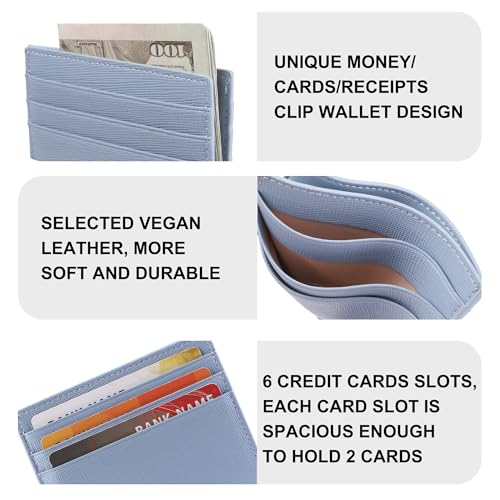 yiijay Credit Card Holder Slim Wallet Money Clip RFID Blocking Credit Card Case Thin Front Pocket Small Wallets for Women Men - Image 3