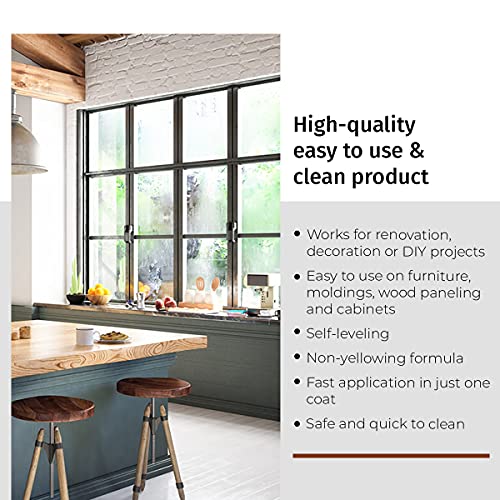 SamaN Interior Water Based Varnish with Aluminum Oxide – Crystal Clear Wood Finish – Satin Finish – 160-031-1L – 1 Quart / 946 ml - Image 4