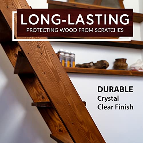 SamaN Interior Water Based Varnish with Aluminum Oxide – Crystal Clear Wood Finish – Satin Finish – 160-031-1L – 1 Quart / 946 ml - Image 5