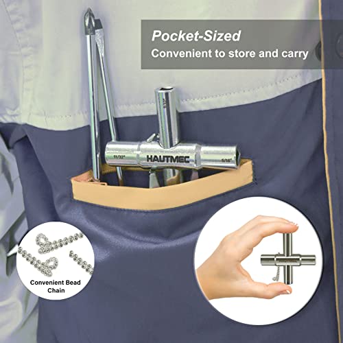 HAUTMEC 3pcs 4 Way Sillcock Water Key Faucet Valve Tool Spigot Key 1/4", 9/32", 5/16", 11/32" PL0028-3 - Image 5