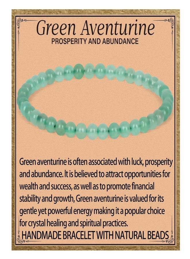 LPBeads Handmade Natural Gemstone Stretch Elastic 4mm Green Aventurine Bracelet Healing Crystal Round Stone Beads Jewelry Gifts for Women Men - Image 1