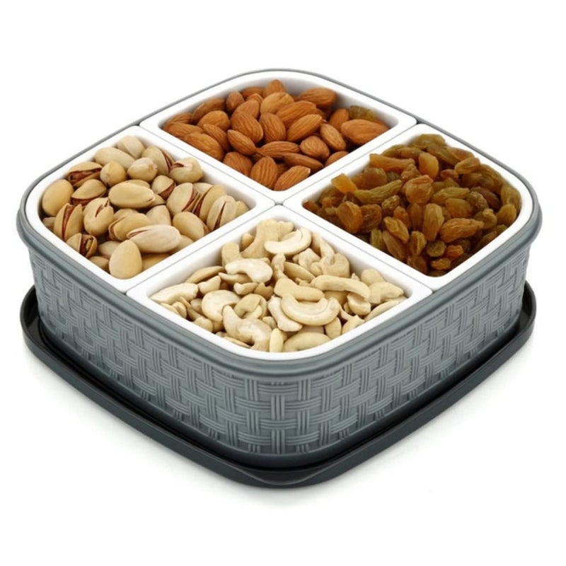 PK shopper Plastic Dry Fruit Box Dry Fruits Container With Lid Serving Box Multipurpose Storage Container For Dessert Candy Mouthwash Pickle Storage Box For Kitchen - Image 1
