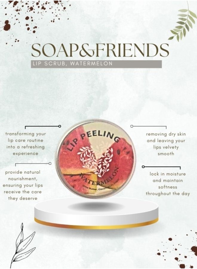 Soap&Friends Refreshing Watermelon Lip Sugar Scrub for Soft, Smooth Lips,15ml  - Image 3