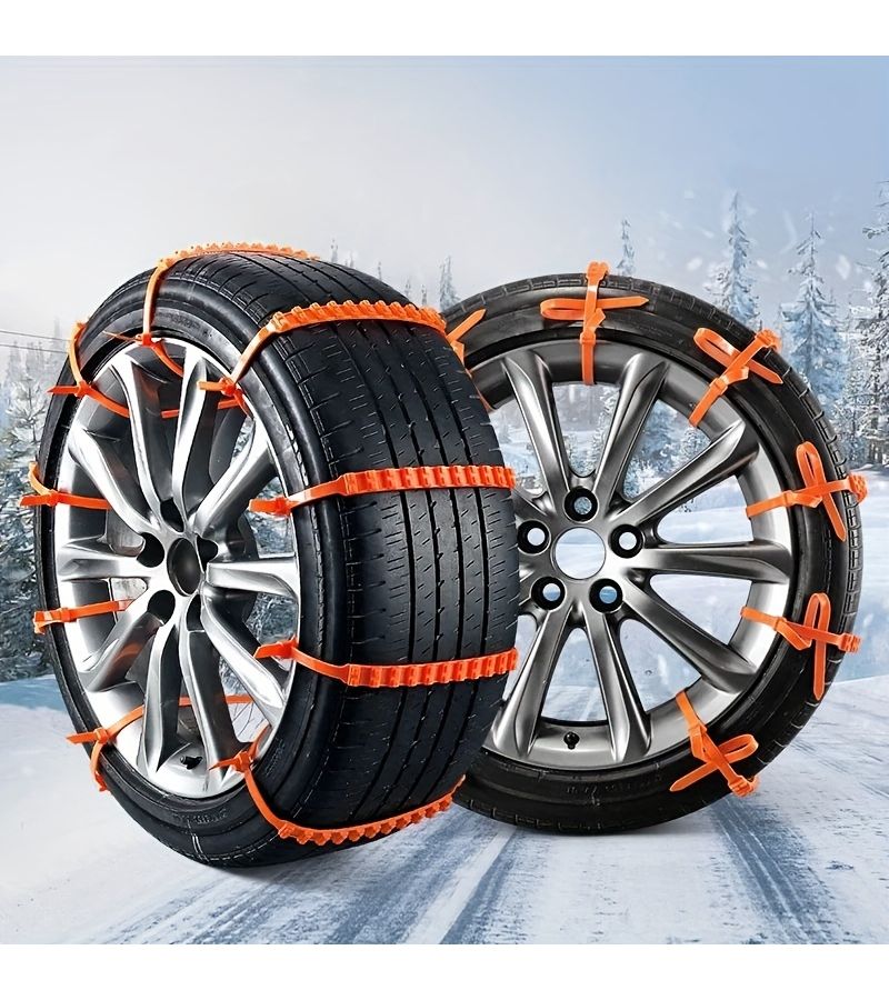 50 Red Heavy Duty Anti Slip Snow Chains for Motorcycle ATV Off Road Vehicles Winter Mud Traction Easy Install Secure Fit - Image 4