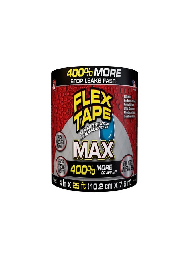 Flex Tape, MAX, Original Thick Flexible Rubberized Waterproof Tape - Seal and Patch Leaks, Works Underwater, Indoor Outdoor - Home RV Roof and Pool Repairs, Black, 4 in x 25 ft, Pack of 1 - Image 1