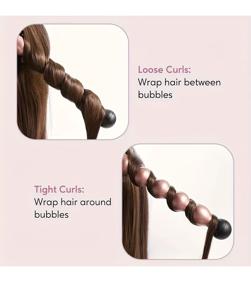 5 In 1 Ceramic Curling Comb Light Gold Prevents Tangles Styling Tool Holiday Gift - Image 3
