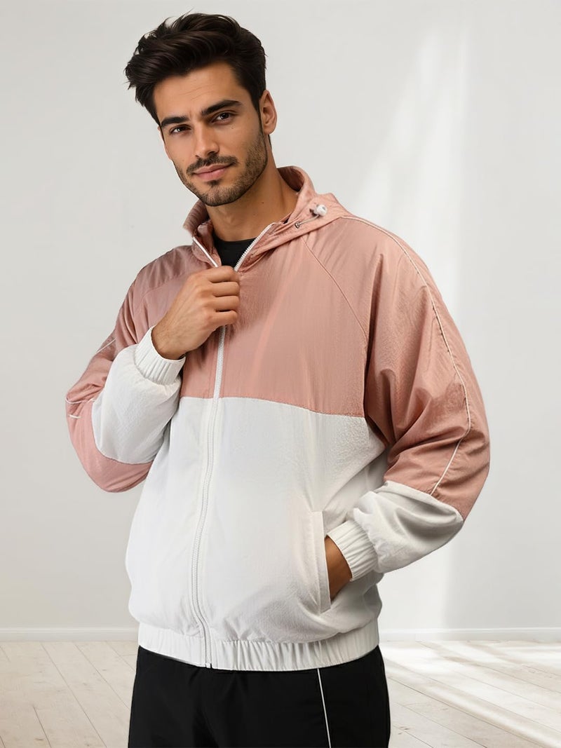 CHKOKKO Sunscreen Jacket for Men Windcheater Hooded Zipper Sports Jacket | UV Protection | Sun Protective | Lightweight Water Resistant | Riding Biker | Outdoor Travel Gym Running - Image 4