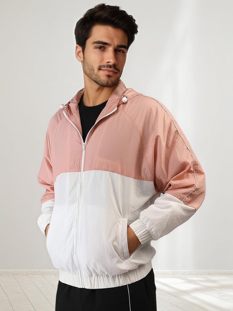 CHKOKKO Sunscreen Jacket for Men Windcheater Hooded Zipper Sports Jacket | UV Protection | Sun Protective | Lightweight Water Resistant | Riding Biker | Outdoor Travel Gym Running - Image 5