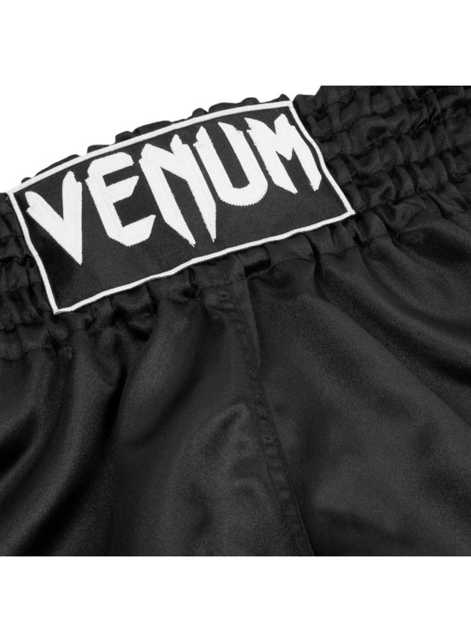 VENUM CLASSIC MUAY THAI SHORTS BLACK/WHITE - Image 3