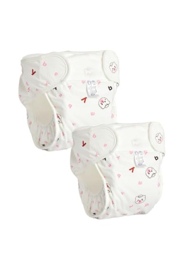 Reusable Cotton Diaper Covers - Water-Resistant, Adjustable Design,Comfortable Breathable Leak-Proof for Newborns to Toddlers (S/M/L Sizes, 0-18M, 5.5-30.8lb) (Pink, Small) - Image 1