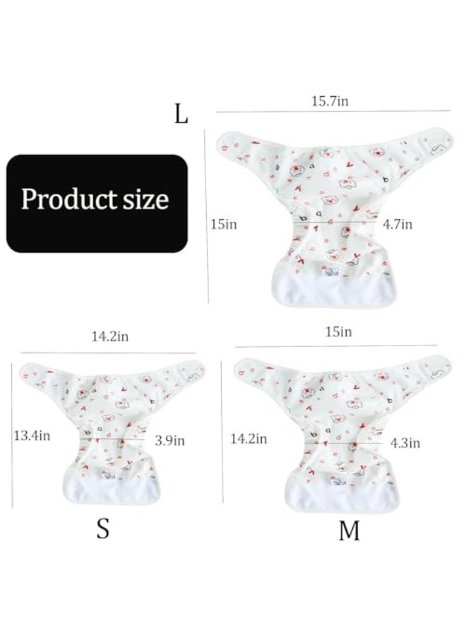 Reusable Cotton Diaper Covers - Water-Resistant, Adjustable Design,Comfortable Breathable Leak-Proof for Newborns to Toddlers (S/M/L Sizes, 0-18M, 5.5-30.8lb) (Pink, Small) - Image 2