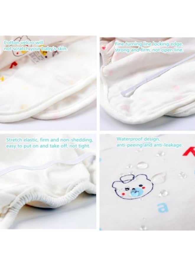 Reusable Cotton Diaper Covers - Water-Resistant, Adjustable Design,Comfortable Breathable Leak-Proof for Newborns to Toddlers (S/M/L Sizes, 0-18M, 5.5-30.8lb) (Pink, Small) - Image 5