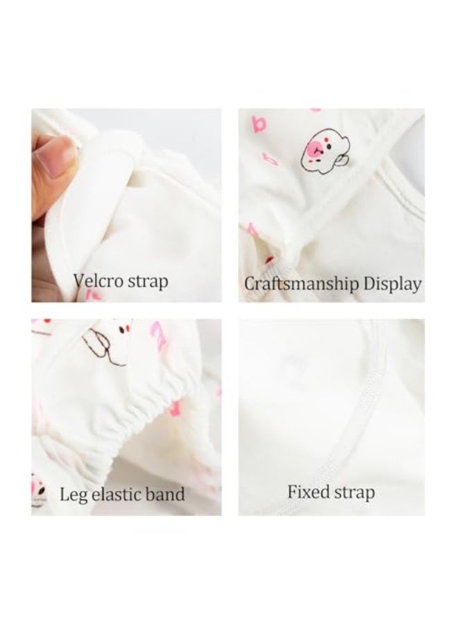 Reusable Cotton Diaper Covers - Water-Resistant, Adjustable Design,Comfortable Breathable Leak-Proof for Newborns to Toddlers (S/M/L Sizes, 0-18M, 5.5-30.8lb) (Pink, Small) - Image 4