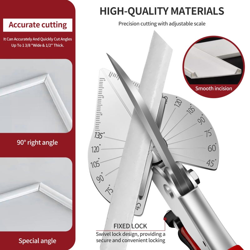 RUIDELI Miter Shears Angle Cutter For Wood Plastic PVC Moulding Shoe Molding Angular Trim Cutter Tool Adjustable At 45 To 135 Degree With Replacement Blades - Image 5