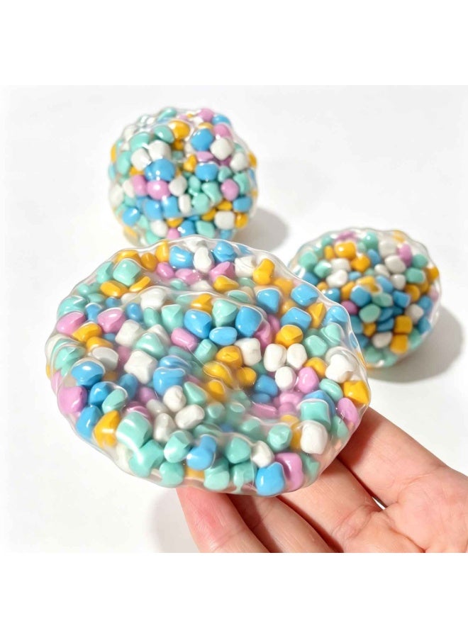3PCS,Xylitol Handmade Squeeze Balls,ASMR Stress Relief Fidget Toys for Kids & Adults,With Popping Beads,Soft Sensory Squishy Toys for Family Gatherings,Holiday Parties,Ramadan - Image 1