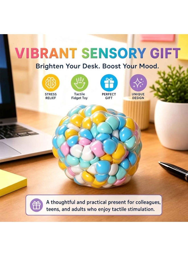 3PCS,Xylitol Handmade Squeeze Balls,ASMR Stress Relief Fidget Toys for Kids & Adults,With Popping Beads,Soft Sensory Squishy Toys for Family Gatherings,Holiday Parties,Ramadan - Image 5