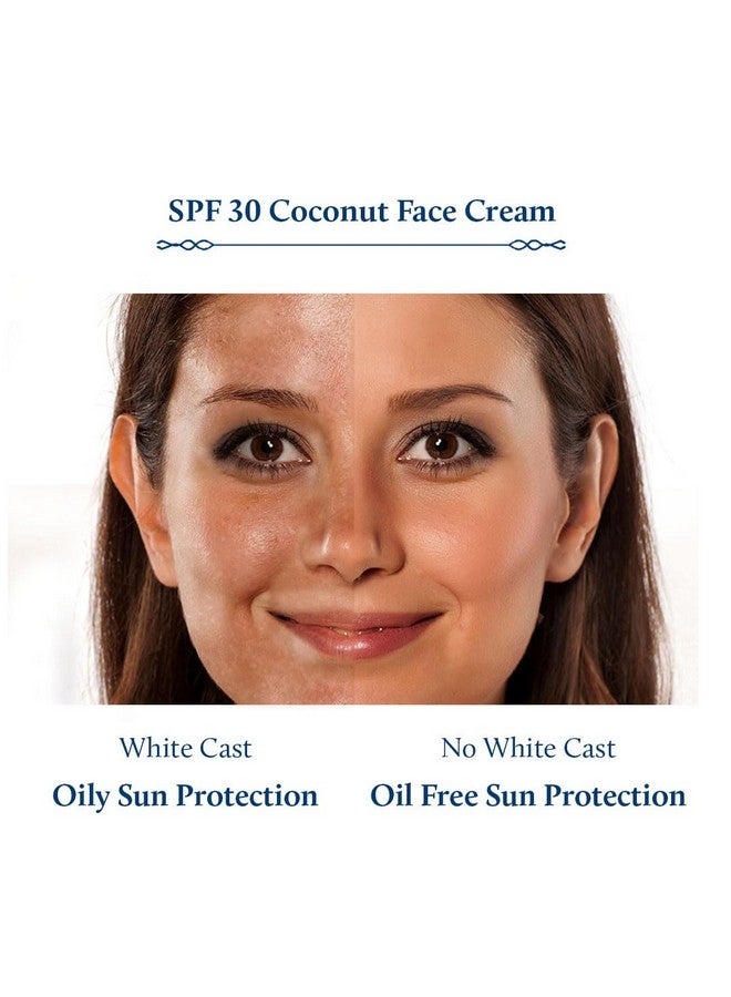 Blue Nectar Coconut Face Cream with SPF 30 Sunscreen for Women | Plant Based Oil Free Moisturizer for Face with Vitamin E | Brightening Sunscreen for Oily, Dry & Sensitive Skin (16 Herbs, 50g) - Image 4