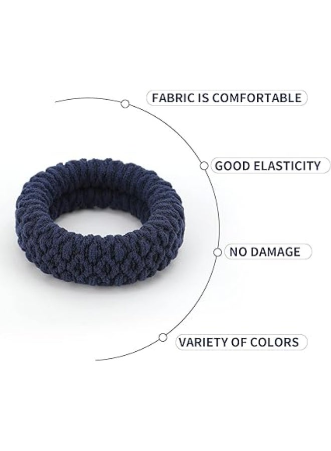 أربطة شعر مطاطية ناعمة  6 قطع للشعر الكثيف أو المجعد، أربطة مطاطية كبيرة للنساء والفتيات - Image 3