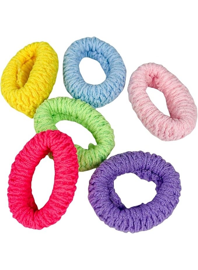 أربطة شعر مطاطية ناعمة  6 قطع للشعر الكثيف أو المجعد، أربطة مطاطية كبيرة للنساء والفتيات - Image 5