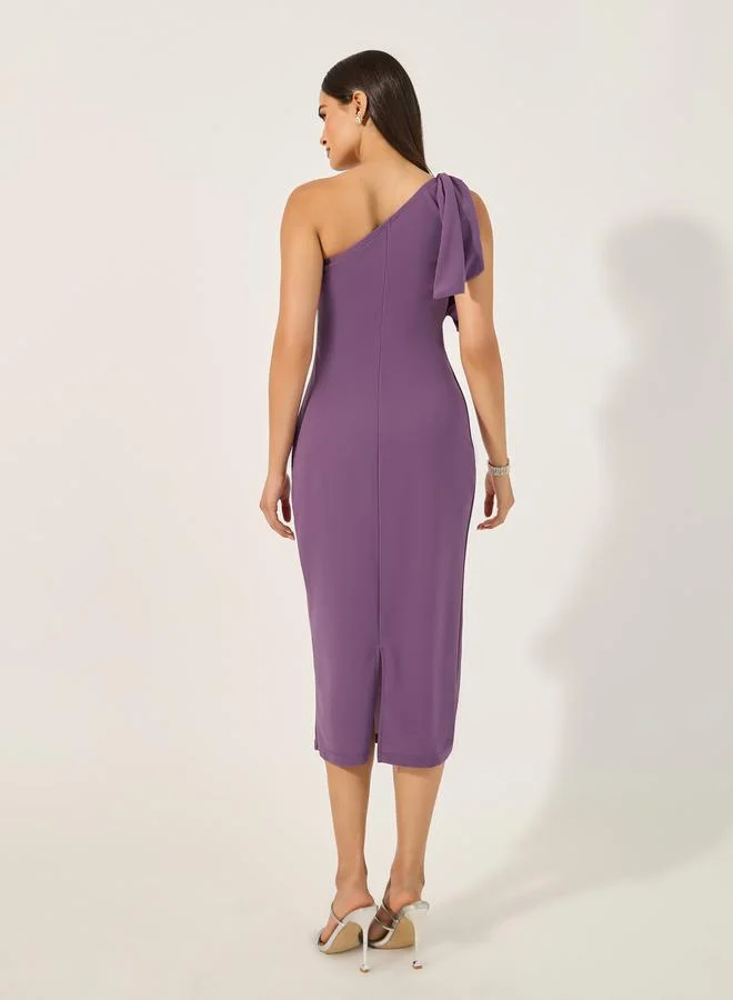 Styli One-Shoulder Midi Dress