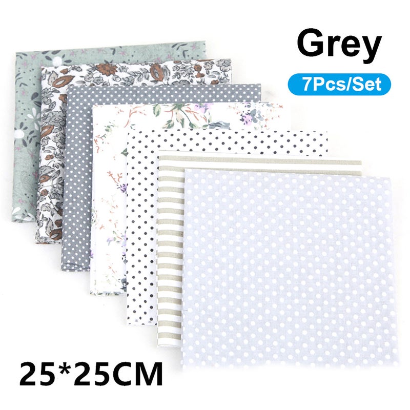 7Pcs/Set DIY Assorted Pattern Floral Printed Patchwork Cotton Fabric Cloth Sewing Quilting Cloth 250x250mm - Image 2