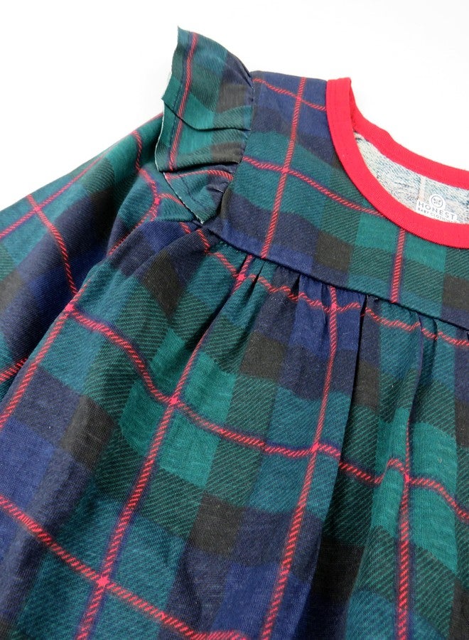 HonestBaby 2-Piece Tunic & Legging Set 100% Organic Cotton for Infant Baby and Toddler Girls, Unisex, Black Watch Plaid, 2T - Image 2
