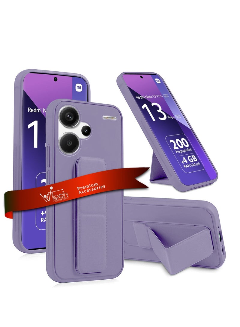 Wtech Hand Grip Foldable Magnetic Kickstand Wrist Strap Finger Grip With Built-In Iron Case Cover For Xiaomi Redmi Note 13 Pro+ / Xiaomi Redmi Note 13 Pro Plus 5G 2023 Lavender - Image 1