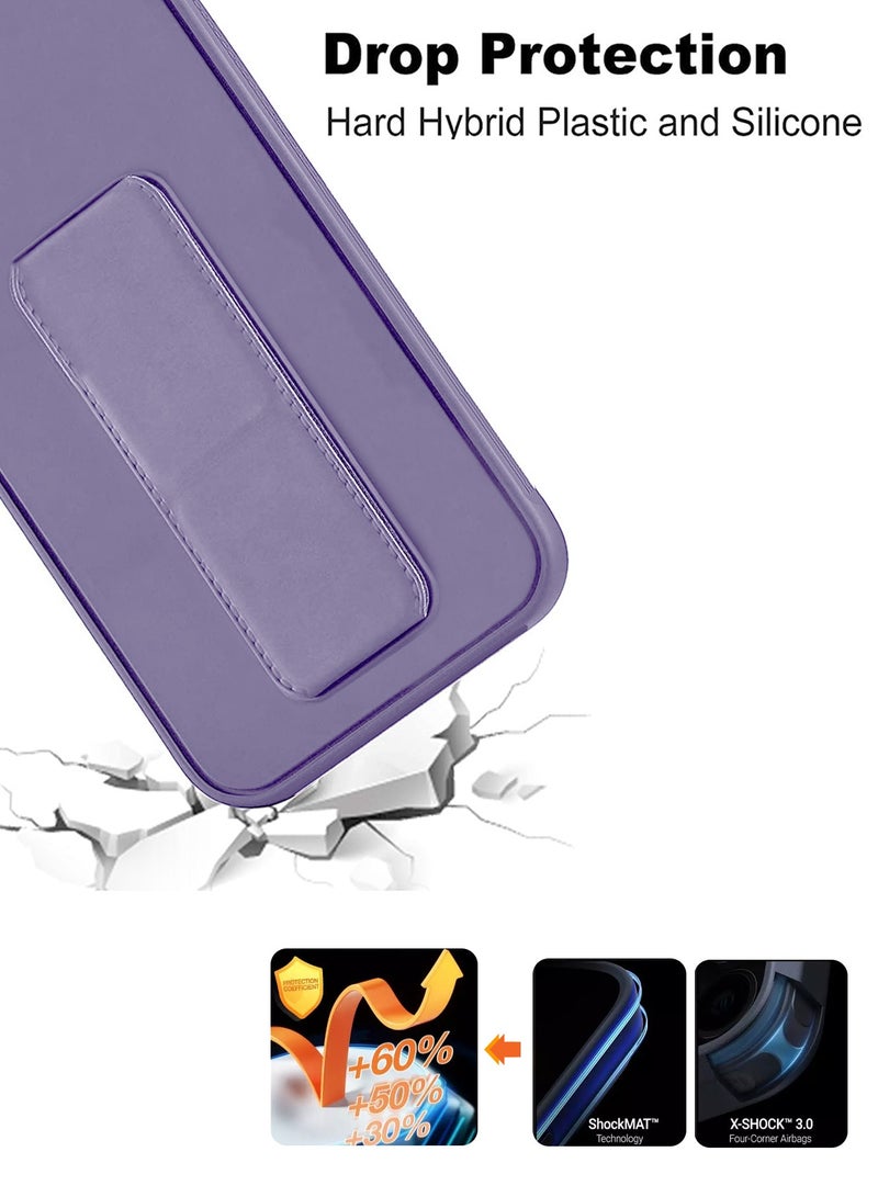 Wtech Hand Grip Foldable Magnetic Kickstand Wrist Strap Finger Grip With Built-In Iron Case Cover For Xiaomi Redmi Note 13 Pro+ / Xiaomi Redmi Note 13 Pro Plus 5G 2023 Lavender - Image 5