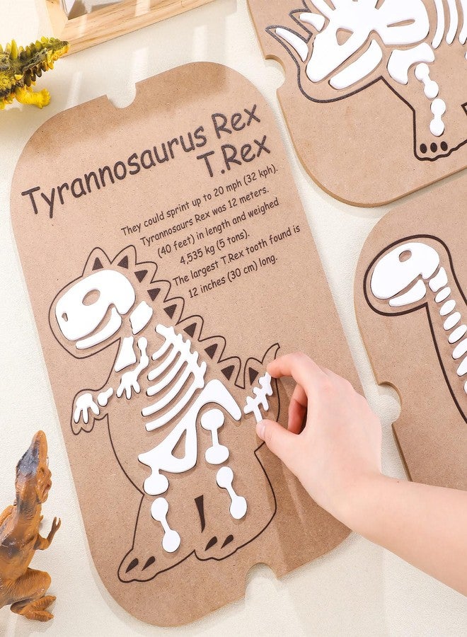 Soulchen 3 Set Sensory Table Accessories, Dinosaurs Puzzle Sensory Table Insert MDF Wooden Dinosaur Puzzles Educational Imaginative Motor Skills Activity - Image 4