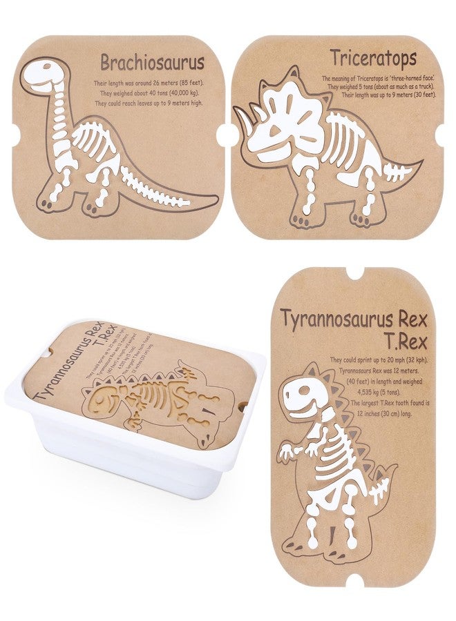 Soulchen 3 Set Sensory Table Accessories, Dinosaurs Puzzle Sensory Table Insert MDF Wooden Dinosaur Puzzles Educational Imaginative Motor Skills Activity - Image 1