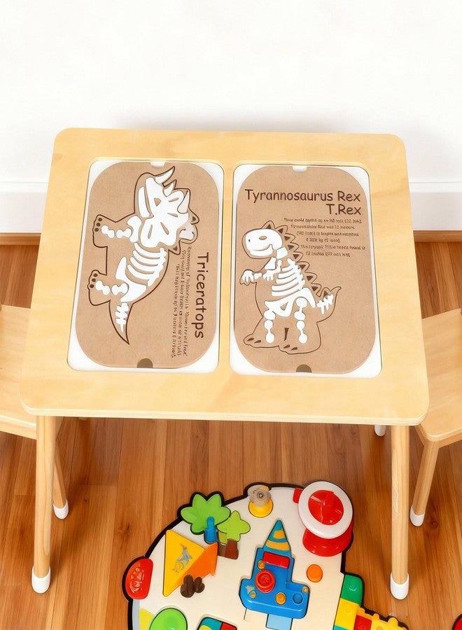 Soulchen 3 Set Sensory Table Accessories, Dinosaurs Puzzle Sensory Table Insert MDF Wooden Dinosaur Puzzles Educational Imaginative Motor Skills Activity - Image 3