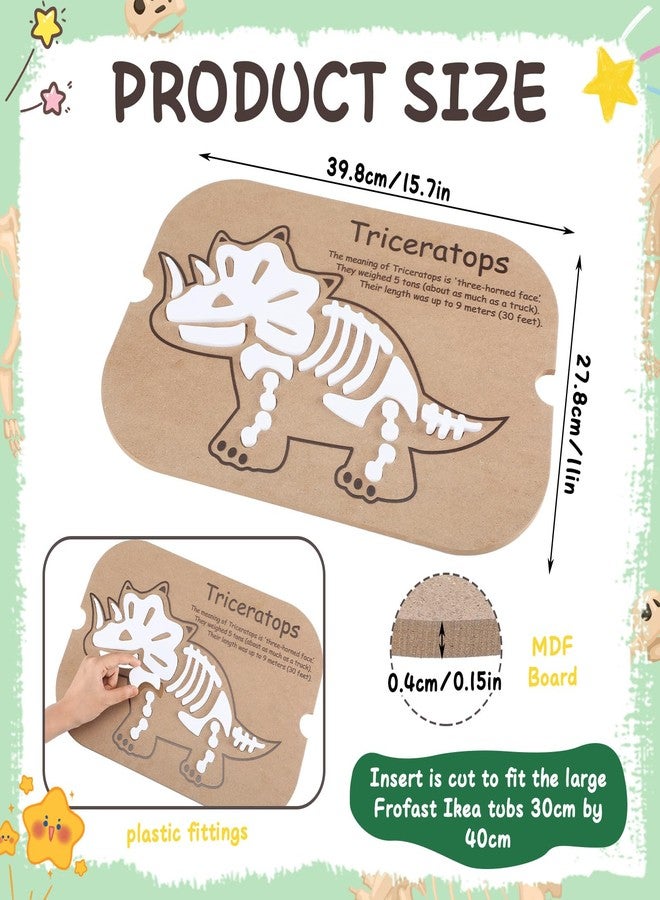 Soulchen 3 Set Sensory Table Accessories, Dinosaurs Puzzle Sensory Table Insert MDF Wooden Dinosaur Puzzles Educational Imaginative Motor Skills Activity - Image 2
